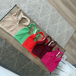 Free People Ribbed Racerback Crop Tops Bundle